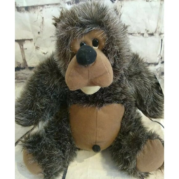 Vintage Carousel Teddy Bear Plush BARNEY with tags outie belly button 13 inch - Picture 2 of 11